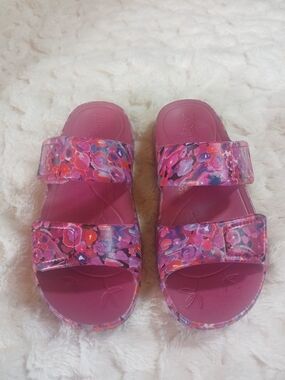 Alegria Womens Printed Recovery Slide Sandals Orbyt Poppy Size 36, US 6/6.5